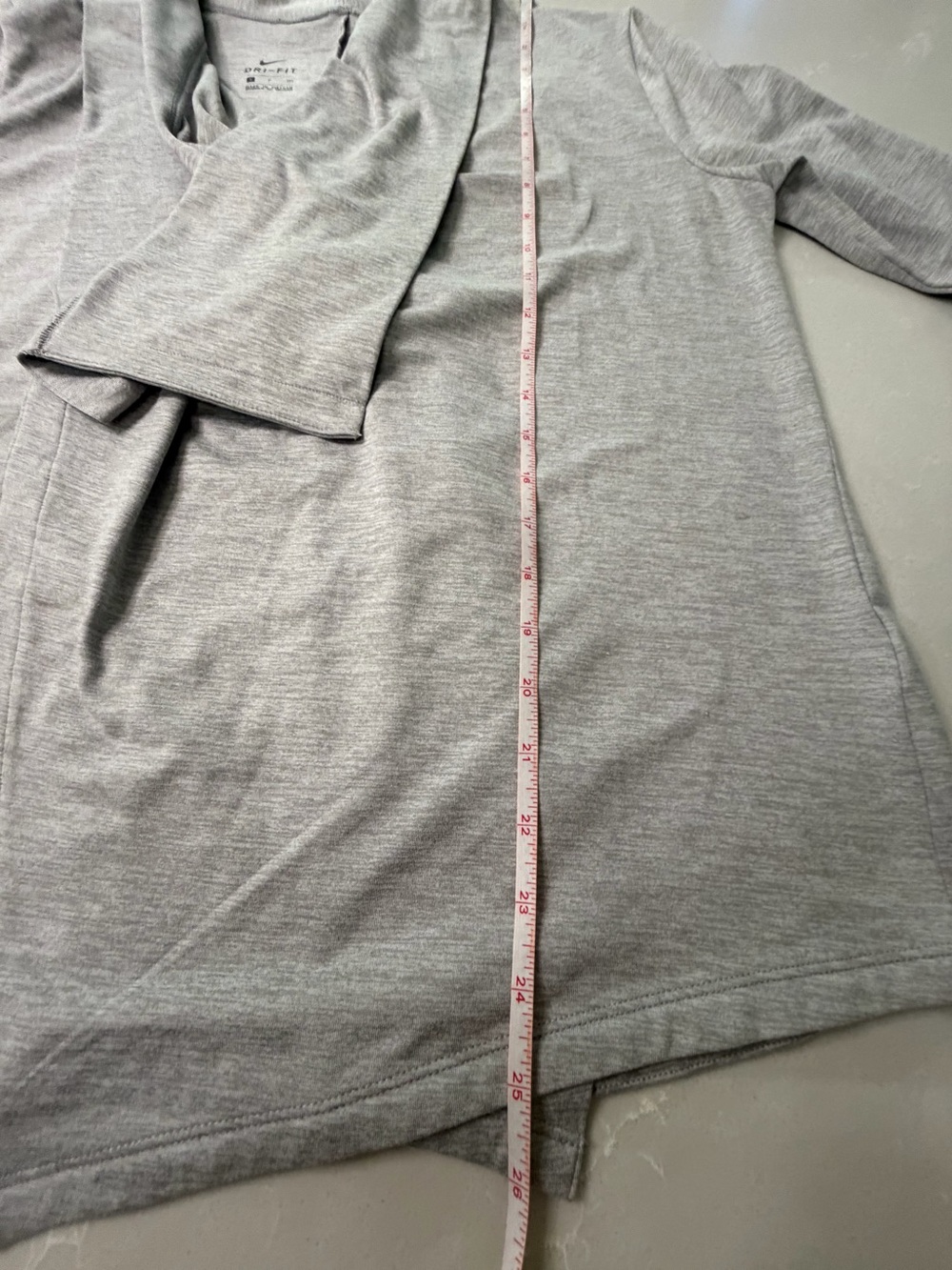 Nike Yoga Collection Open Front Draped Cardigan Top Atmosphere Grey S - Picture 10 of 12